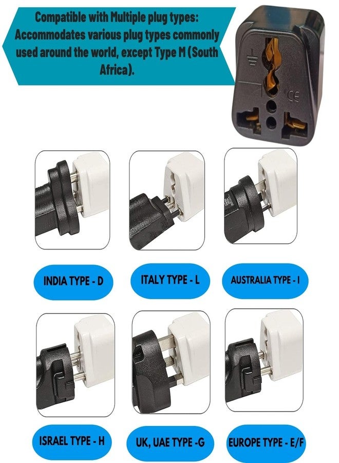 Adaptro Universal Travel Adapter Type I Plug Converter for India to Australia, New Zealand, China & More, Pack of 4, Black - Image 5